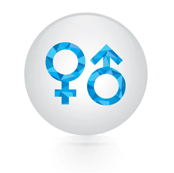 Vector - abstract blue sex symbol icon. circular button — Stock Vector