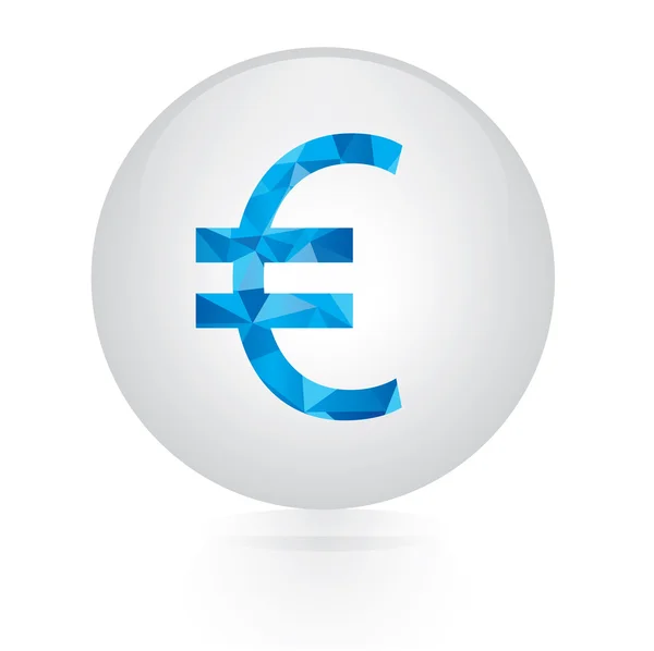 Vector - abstract blue euro sign icon. circular button — Stock Vector