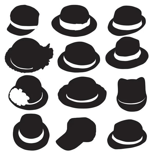 Силуэт шляп — стоковый вектор