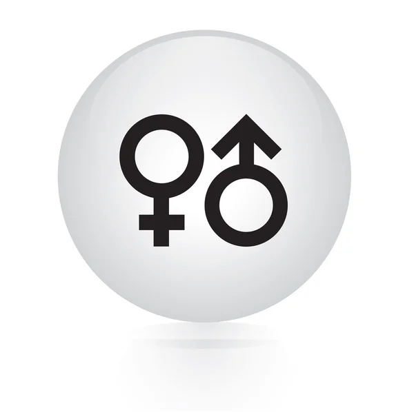 Sex symbol button web icon — Stock Vector