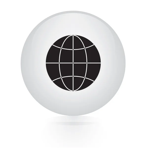 Globo botón icono web — Vector de stock