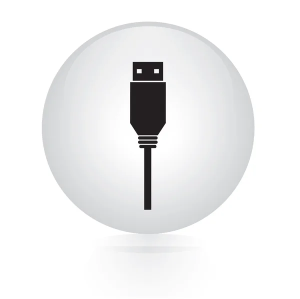 Usb icono web del botón de la unidad flash — Vector de stock