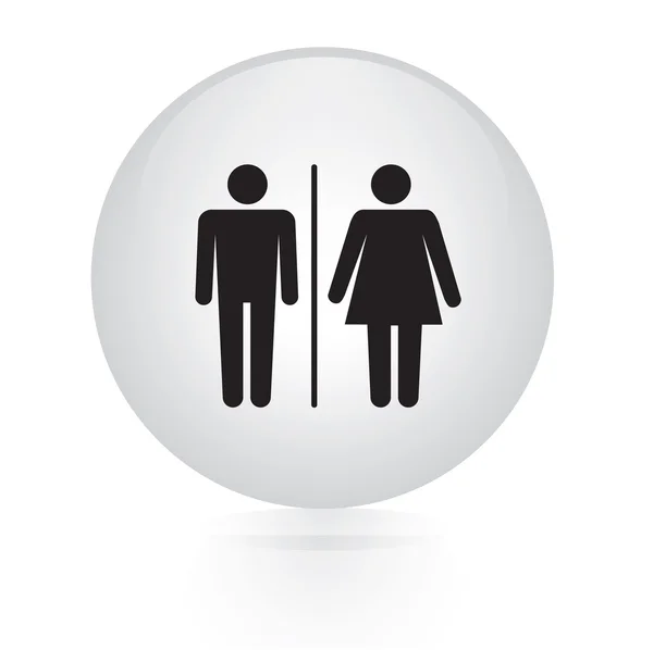 Man and woman sign button web icon — Stock Vector