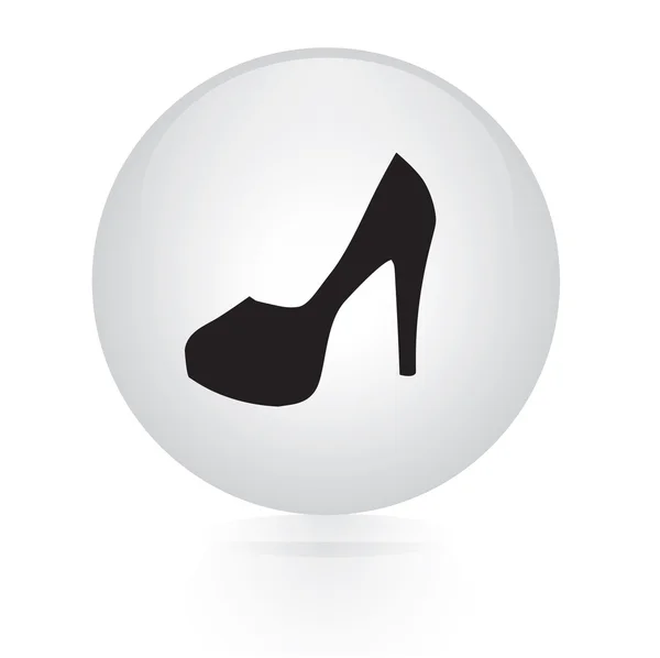 High heel woman shoe button web icon — Stock Vector