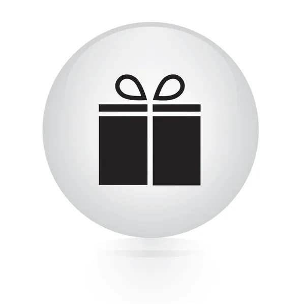 Icône web bouton boîte cadeau — Image vectorielle