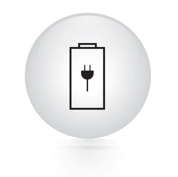 Battery charge button web icon — Stock Vector