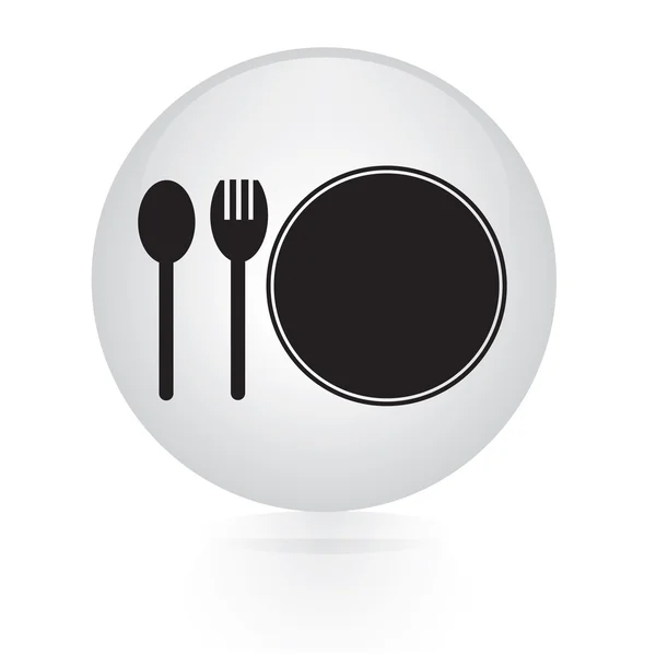 Icône web bouton restaurant — Image vectorielle