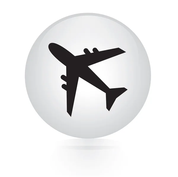 飛行機のボタン web アイコン — ストックベクタ