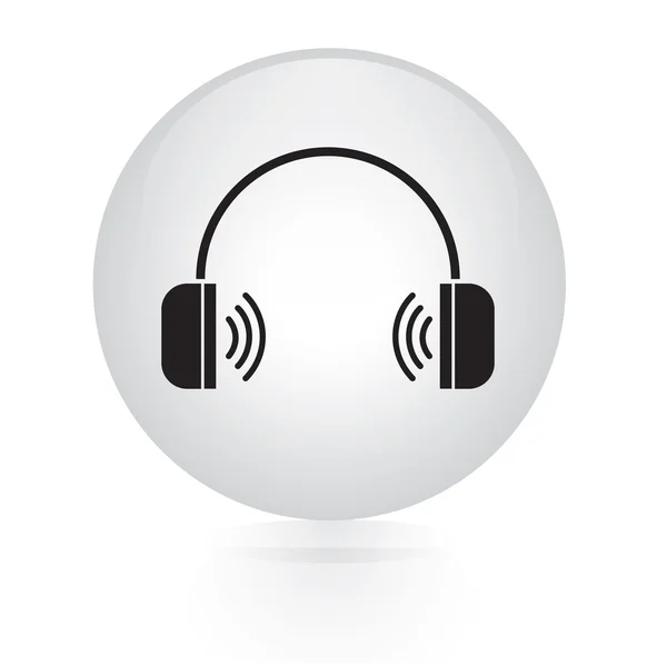 Auriculares botón icono web — Vector de stock