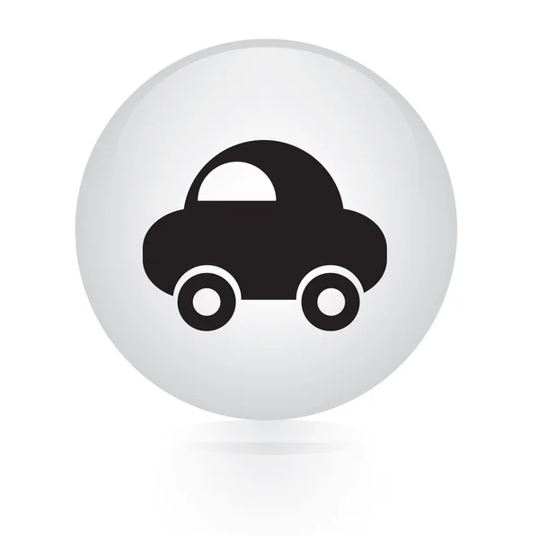 Signo del coche icono web botón — Vector de stock