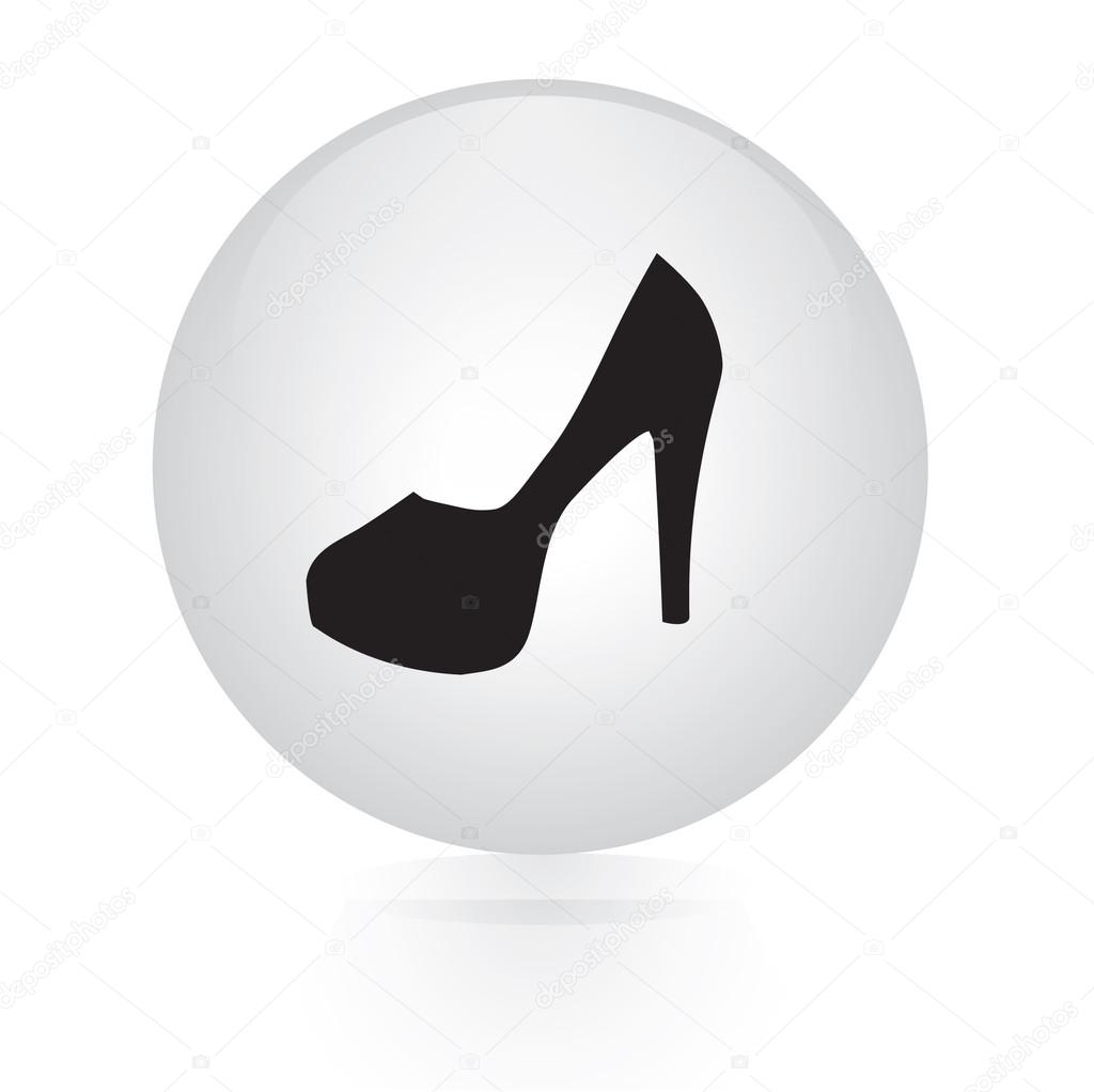 High heel woman shoe button web icon