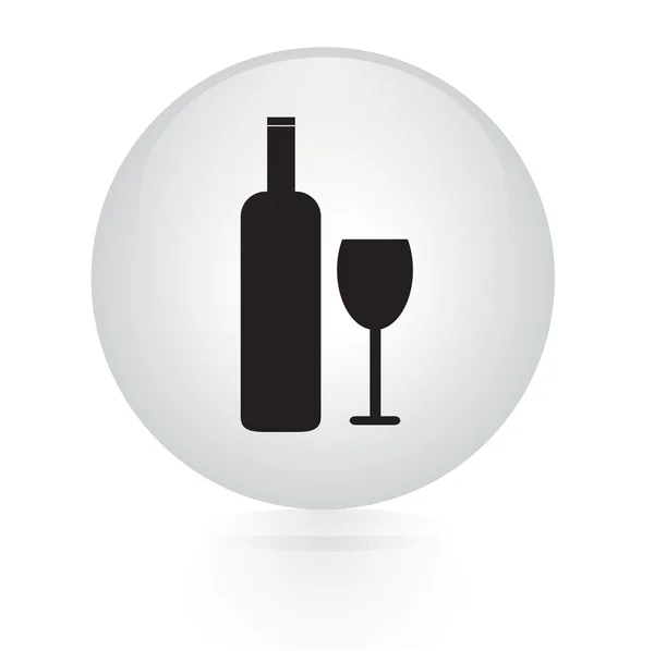 Botón de botella y vidrio icono web — Vector de stock