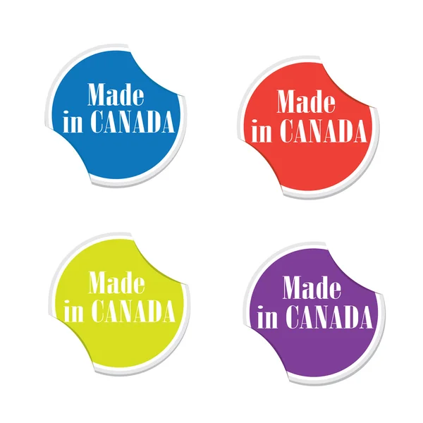 Vettore - Made in Canada. Adesivi rotondi — Vettoriale Stock