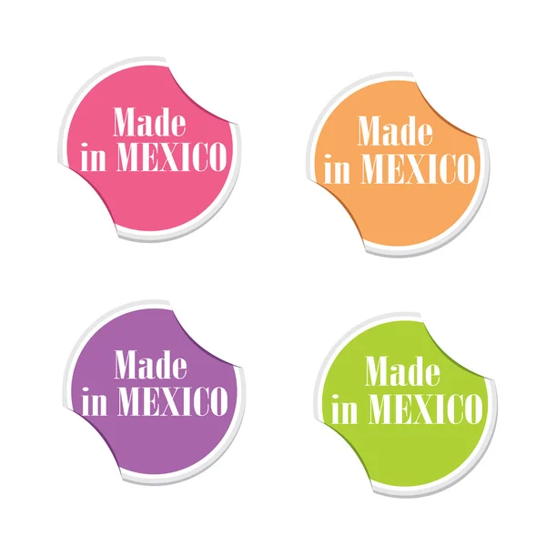 Vector - Hecho en México. Pegatinas redondas — Vector de stock