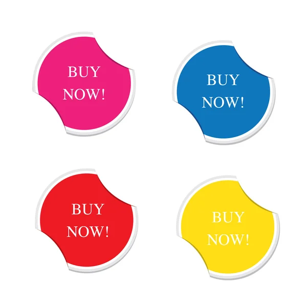 Buy Now sign icon Special offer label. Round stickers — Stock Vector