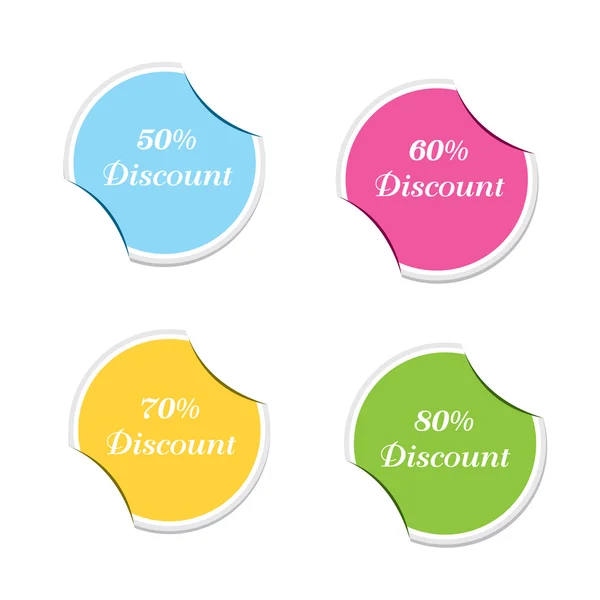 Percent discount sign icon Special offer label. Round stickers — Stock Vector