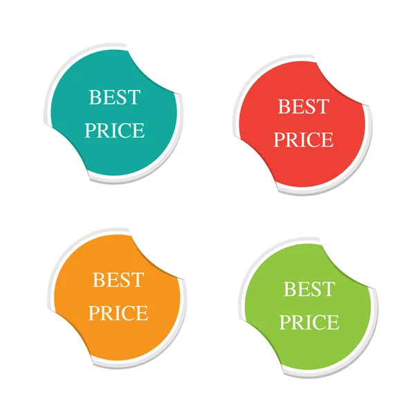 Vector - Mejor precio símbolo. Pegatinas redondas . — Vector de stock