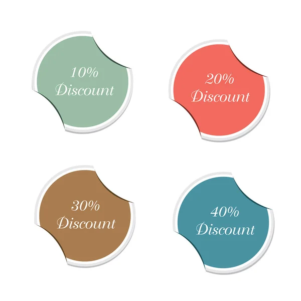 Percent discount sign icon Special offer label. Round stickers — Stock Vector