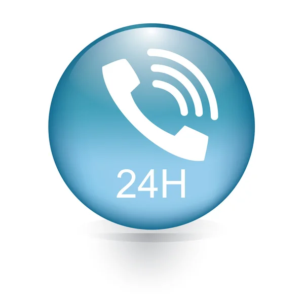 24h telefoon knop — Stockvector