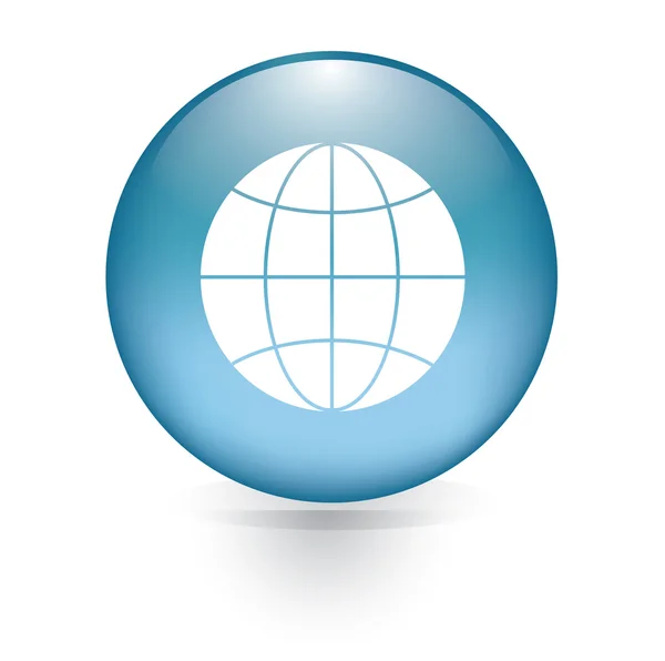 Globe sign button — Stock Vector