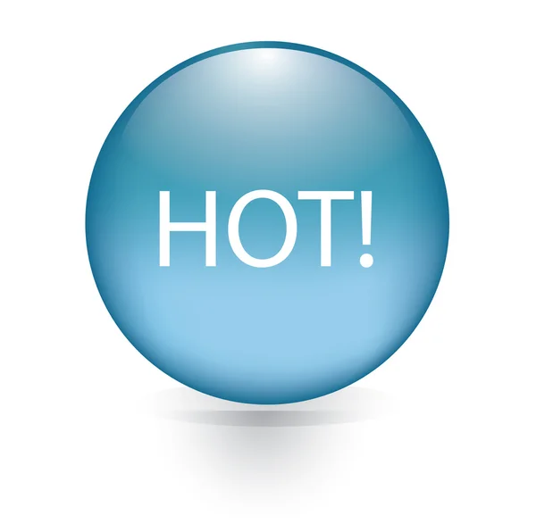 Hot blue button — Stock Vector