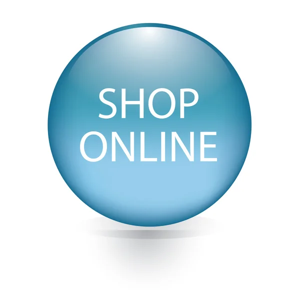 Winkel online blauwe ronde knop — Stockvector