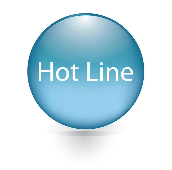 Hot line mot bleu bouton — Image vectorielle