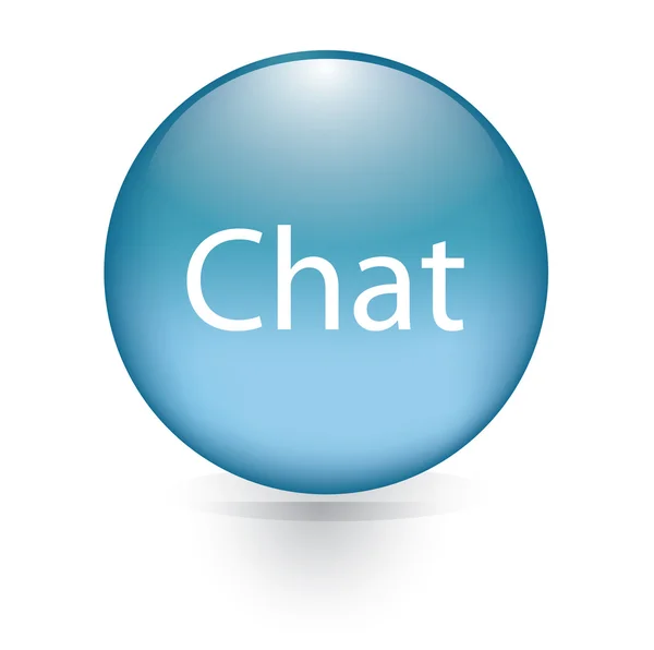 Chat word blue button — Stock Vector