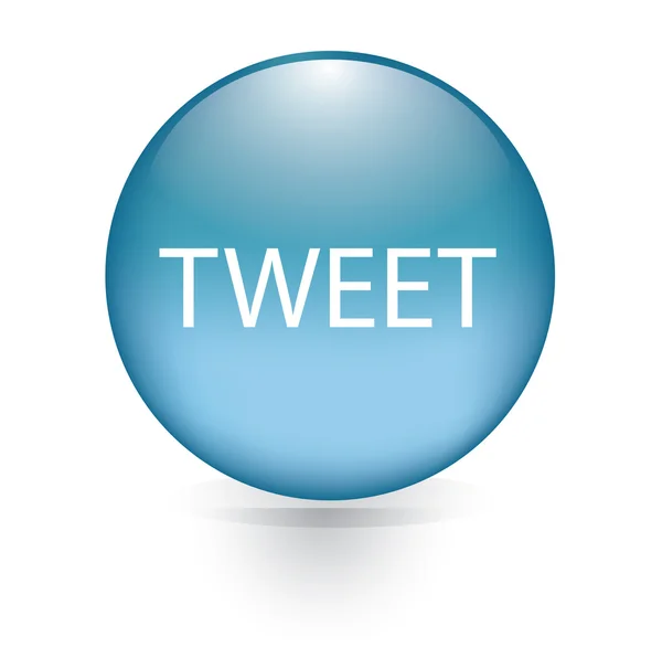 Tweet woord blue knop — Stockvector
