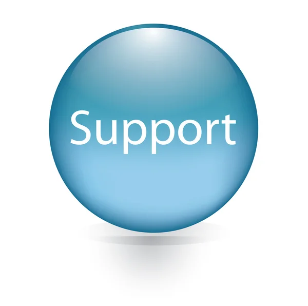 Unterstützung Wort blauer Knopf — Stockvektor