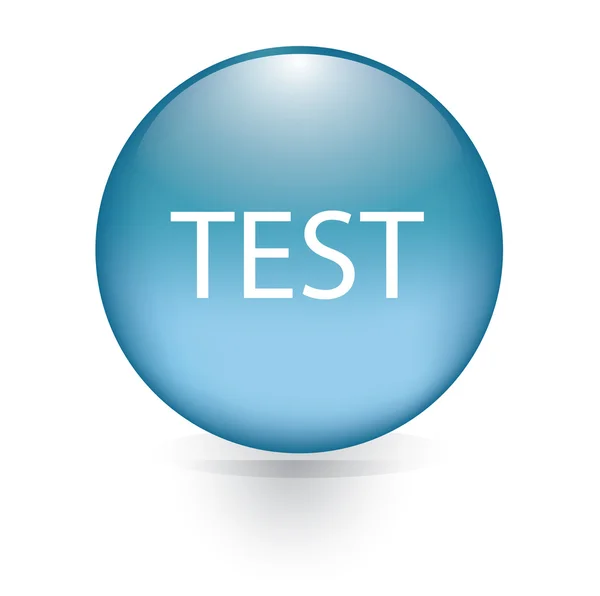 Slovo modré tlačítko test — Stockový vektor