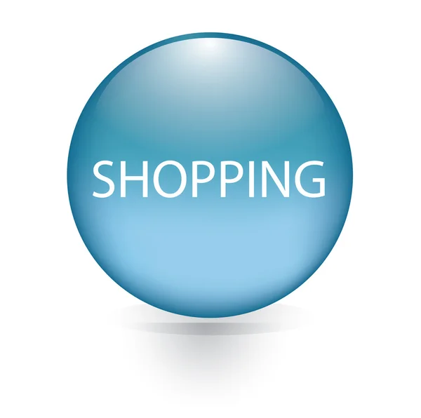 Shopping word blue button — Stock Vector