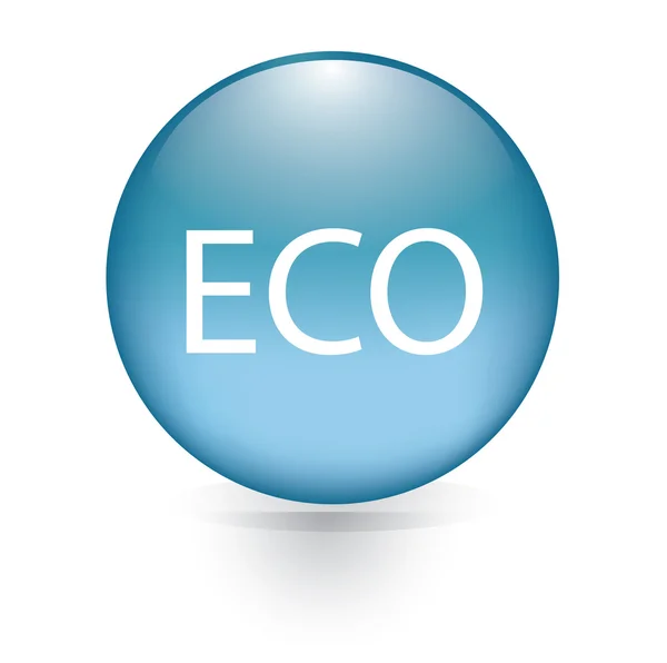 Eco woord blue knop — Stockvector