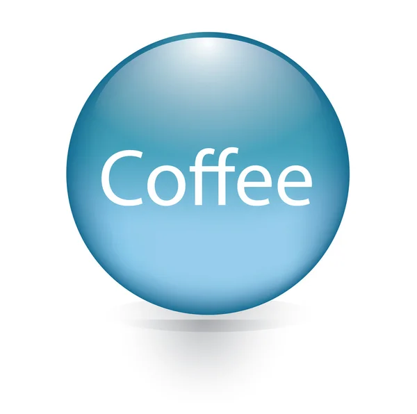 咖啡词蓝色按钮 — 图库矢量图片