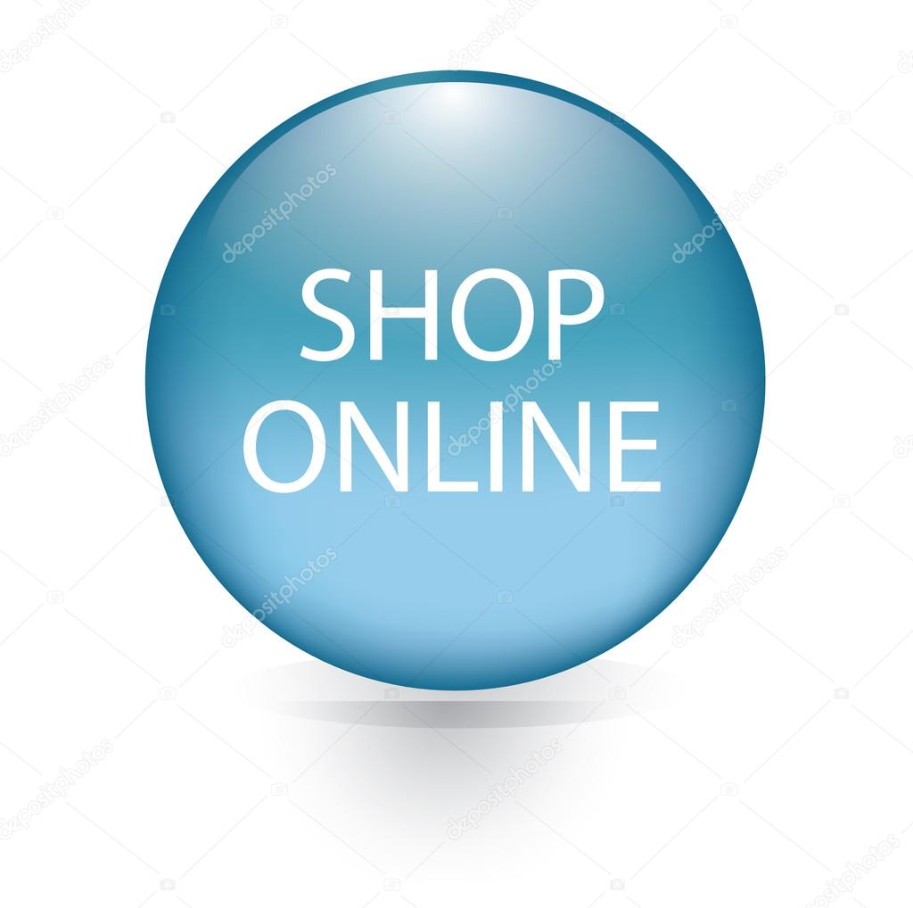 Shop online blue circular button