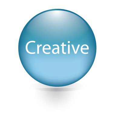 Yaratıcı kelime mavi düğme