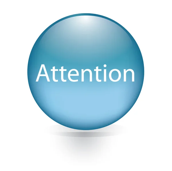 Attention word blue button — Stock Vector