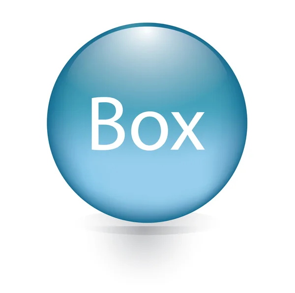 Box word blue button — Stock Vector