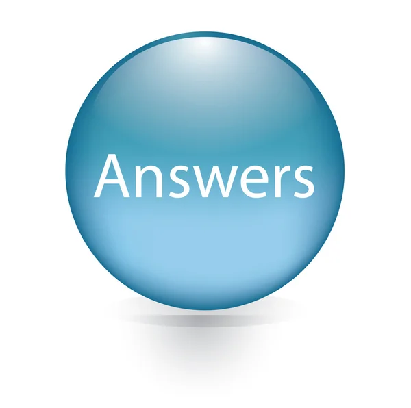 Answer word blue button — Stock Vector