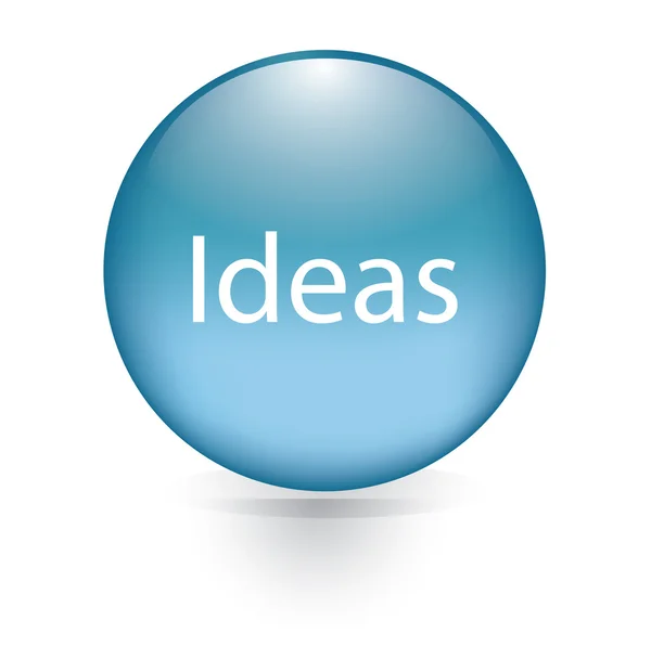 Ideas word blue button — Stock Vector