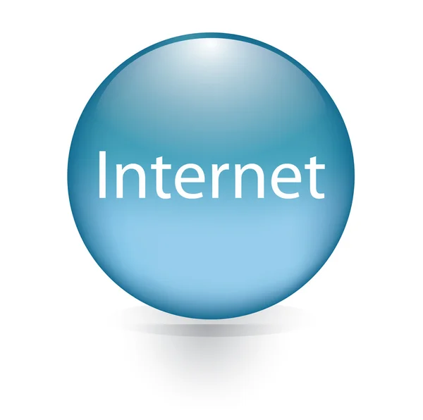 Mot Internet bouton bleu — Image vectorielle