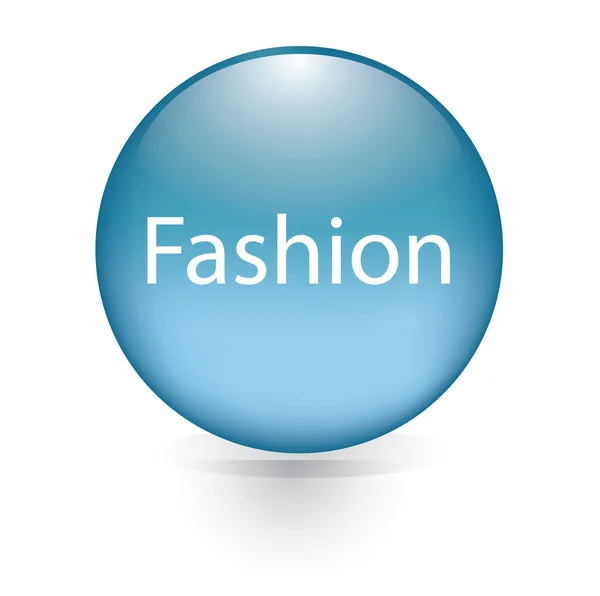 Fashion ordet blå knapp — Stock vektor