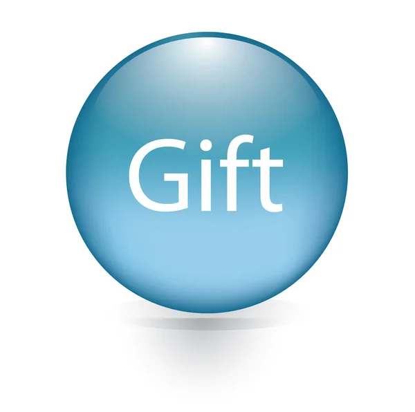 Geschenk Wort blauer Knopf — Stockvektor