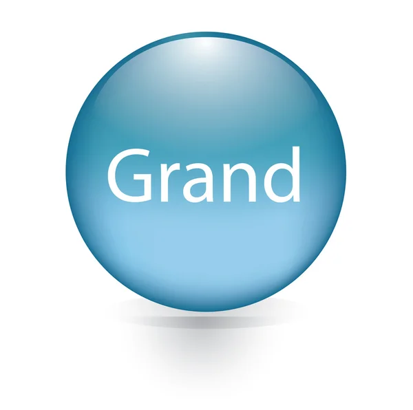 Grand word blue button — Stock Vector
