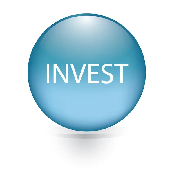 Investovat slovo modré tlačítko — Stockový vektor