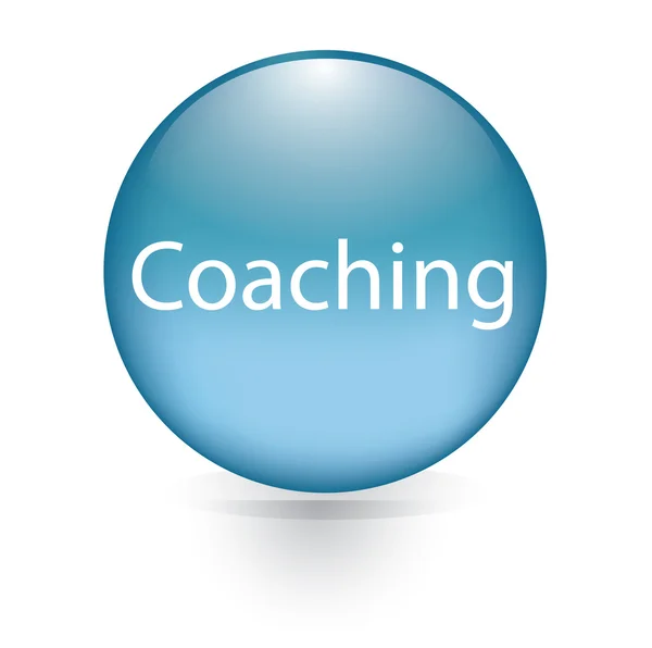 Koçluk kelime mavi düğme