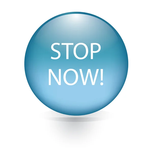 Stop now word blue button — Stock Vector