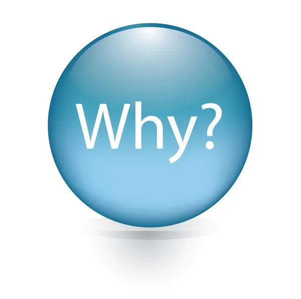 Why question word blue button — Stock Vector