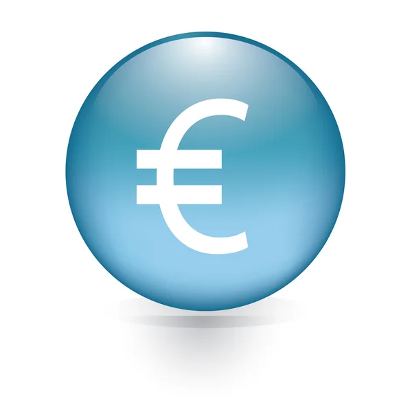 Euro sign blue button — Stock Vector