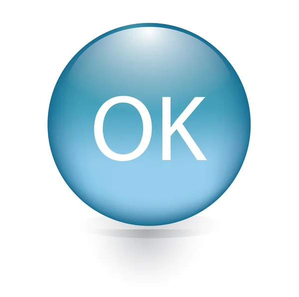 Okey blue button — Stock Vector